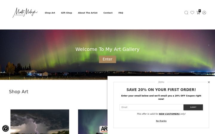 Screenshot of melnykphotos.com