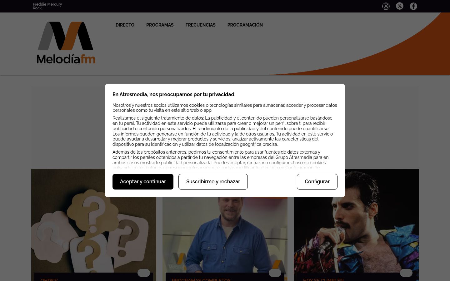 Sutikimo reklamjuostės, rodytos prieš bet kokią sąveiką, ekrano kopija