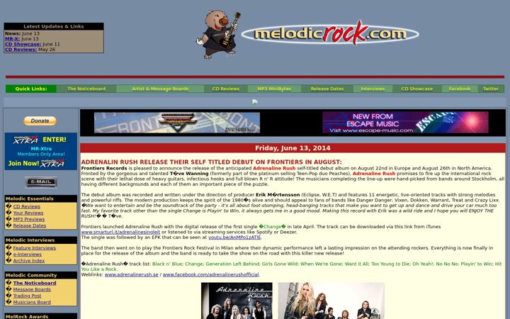 Screenshot of melodic-rock.com