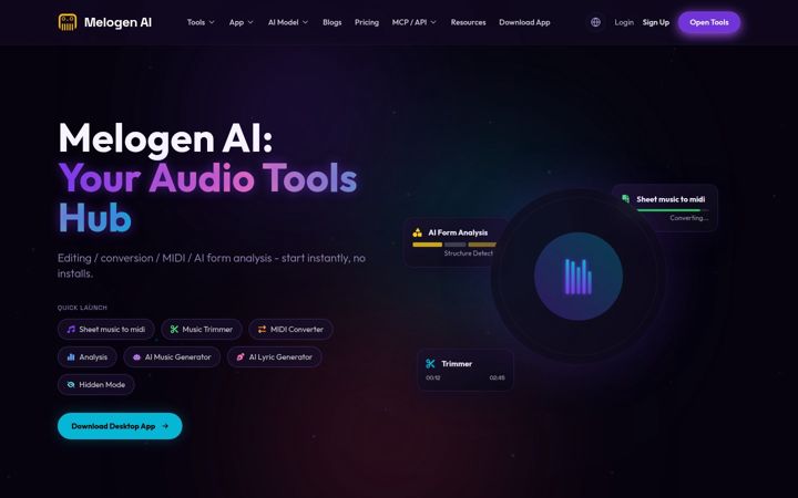 Screenshot of melogenai.com