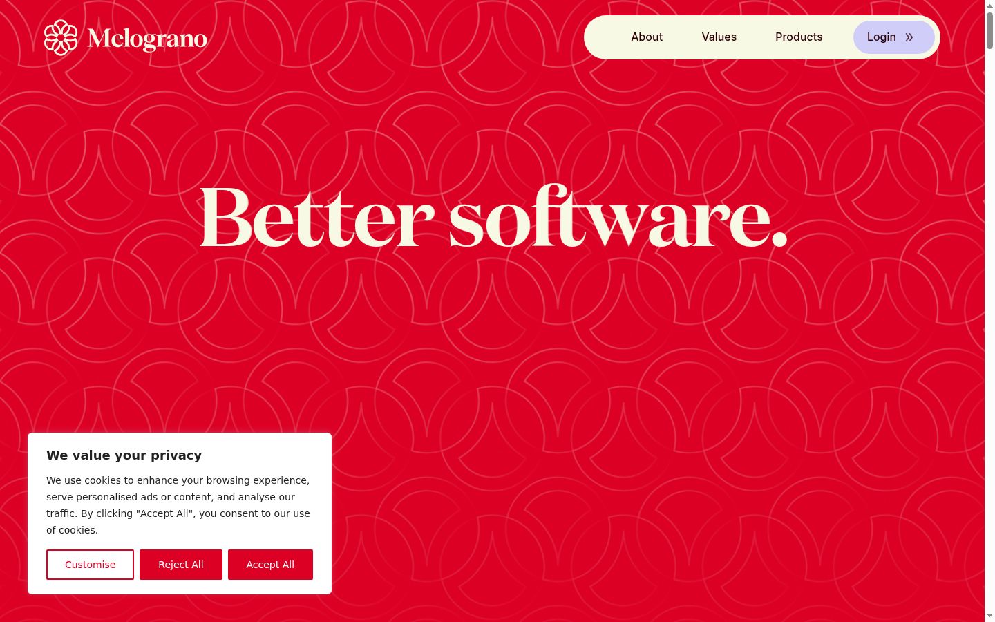 Screenshot of the consent banner shown before any interaction