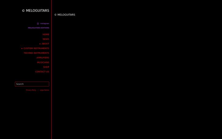 Screenshot of meloguitars.com