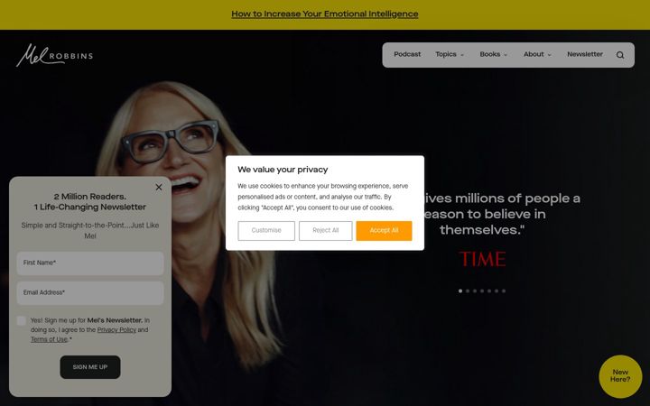 Screenshot of melrobbins.com