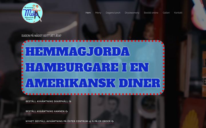 Skärmbild av melsdinergotland.se