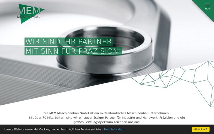 Screenshot of mem-maschinenbau.com