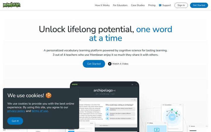 Captura de pantalla de membean.com