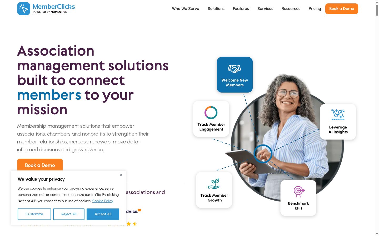 Screenshot of the consent banner shown before any interaction