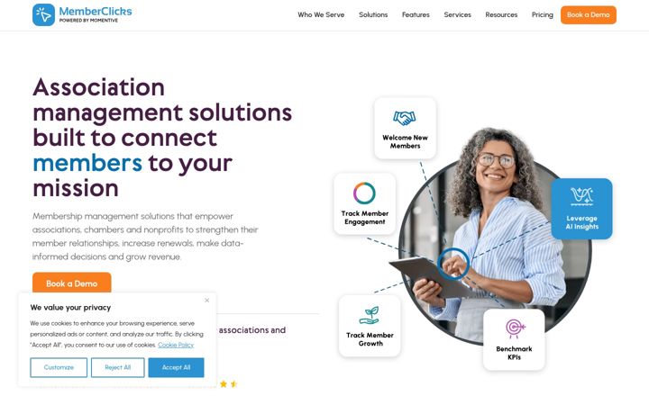 Screenshot of memberclicks.com