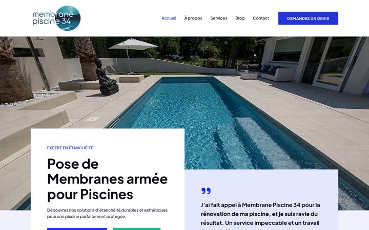 Screenshot of membranepiscine34.com