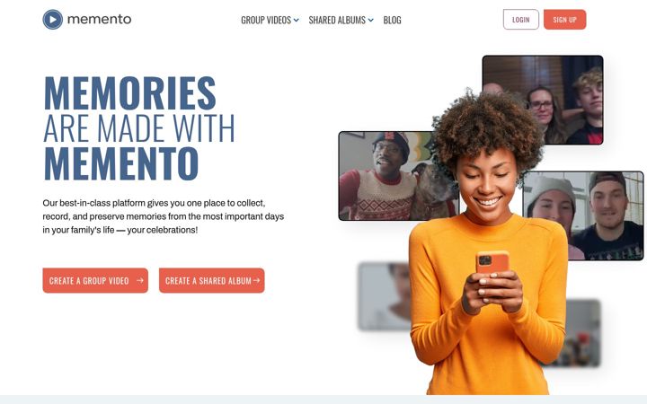 Screenshot of memento.com