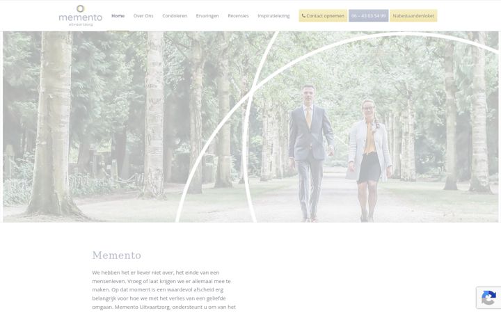Posnetek zaslona mementouitvaartzorg.nl