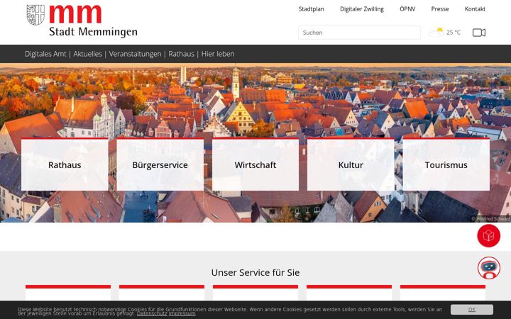 Screenshot of memmingen.de