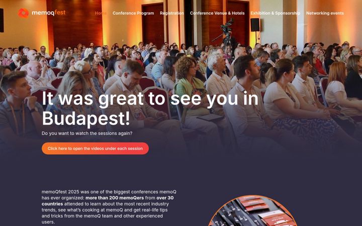 Screenshot of memoqfest.com