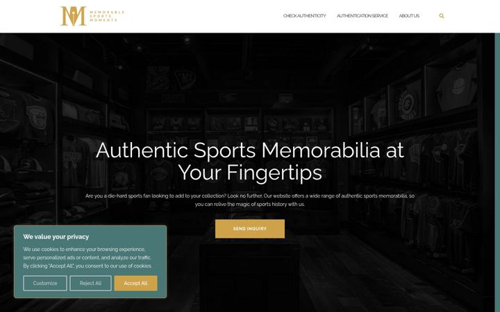 Screenshot of memorablesportsmoments.com