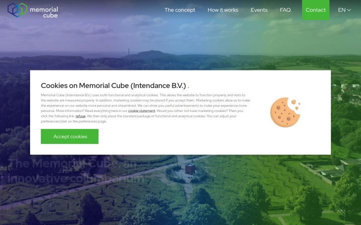 Screenshot of memorialcube.com
