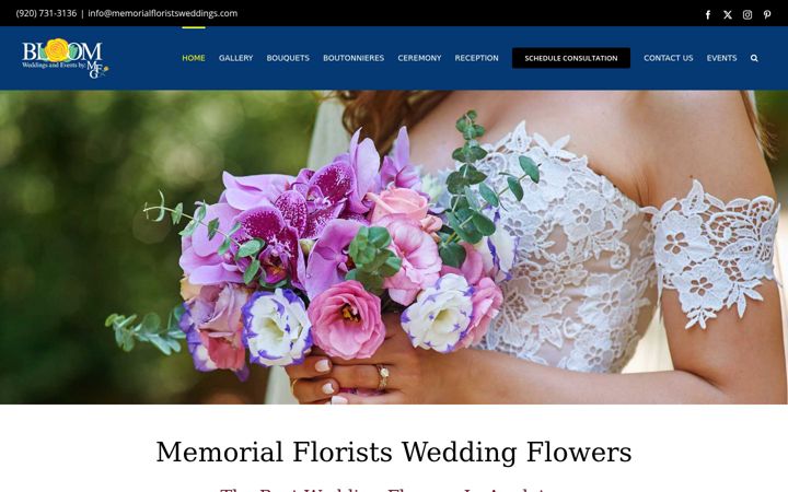 Screenshot of memorialfloristsweddings.com