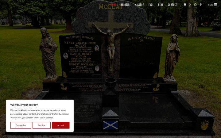 Screenshot of memorialsmanchester.com