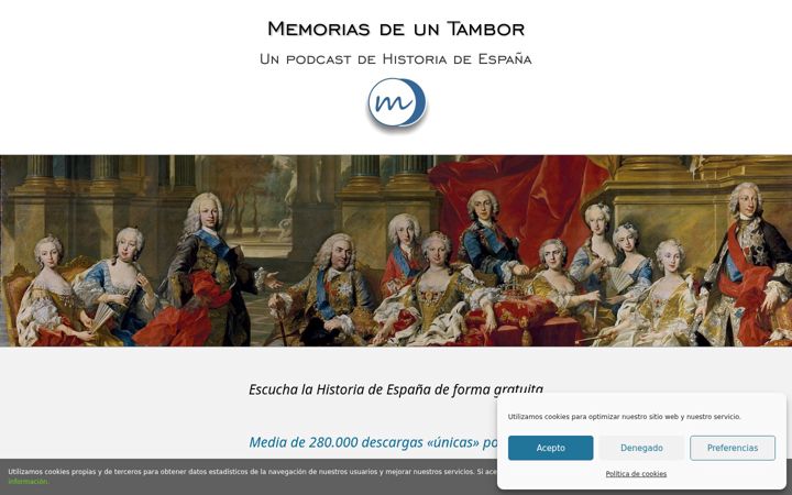 Screenshot of memoriasdeuntambor.com