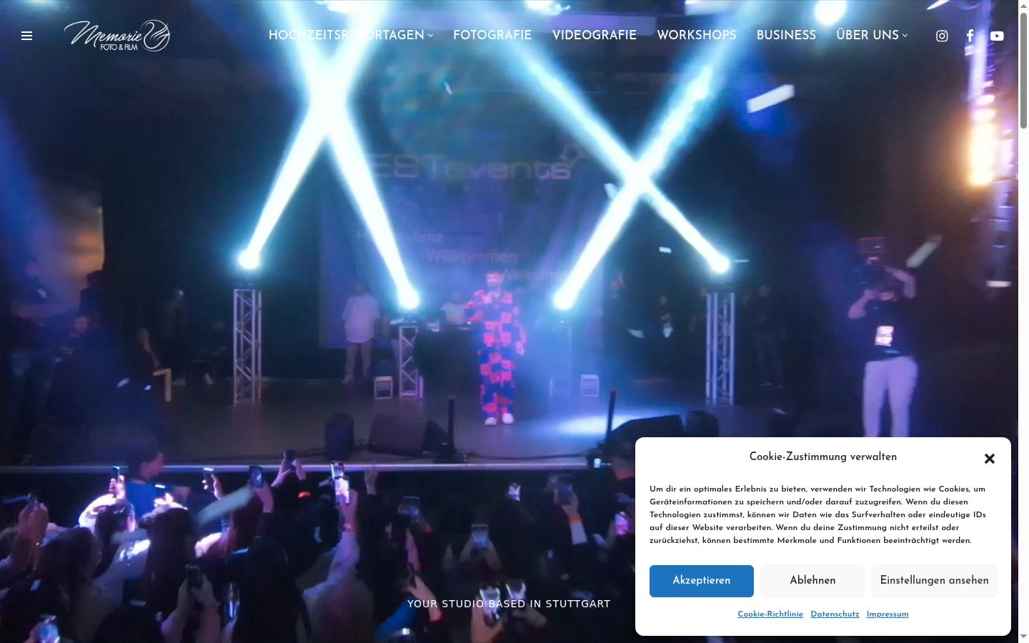 Screenshot del banner di consenso mostrato prima di qualsiasi interazione