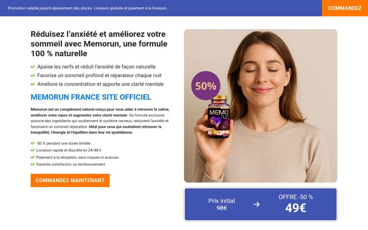 Screenshot of memorunfrance.com