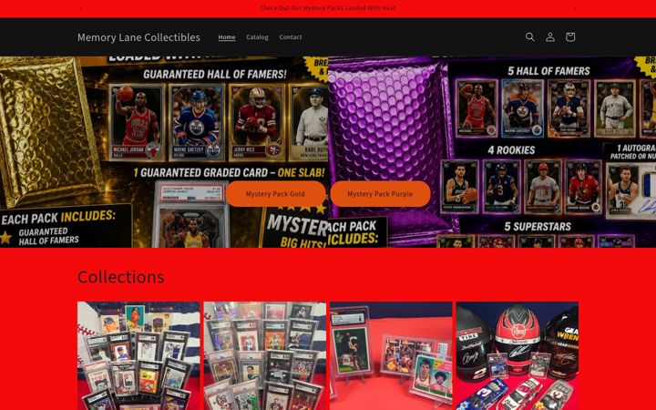 Screenshot of memorylanecollectibles.com