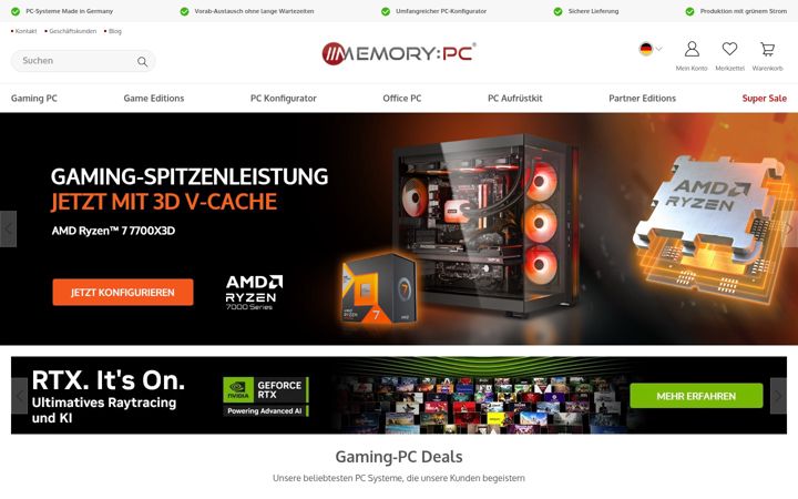 Screenshot του memorypc.de