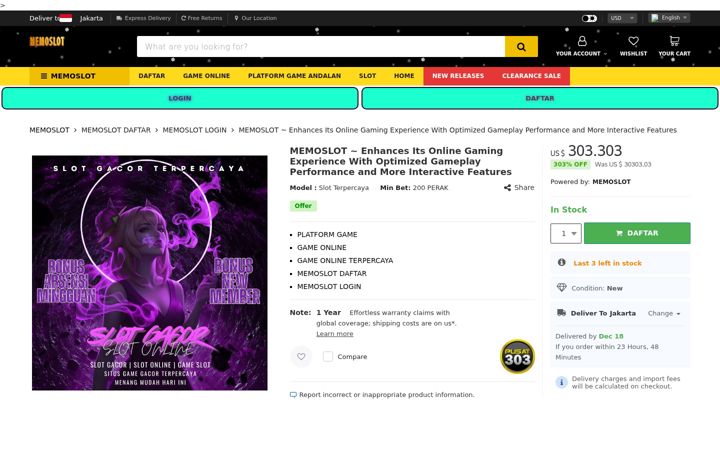 Screenshot του memoslot.org