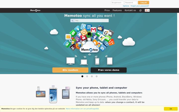 Screenshot di memotoo.com