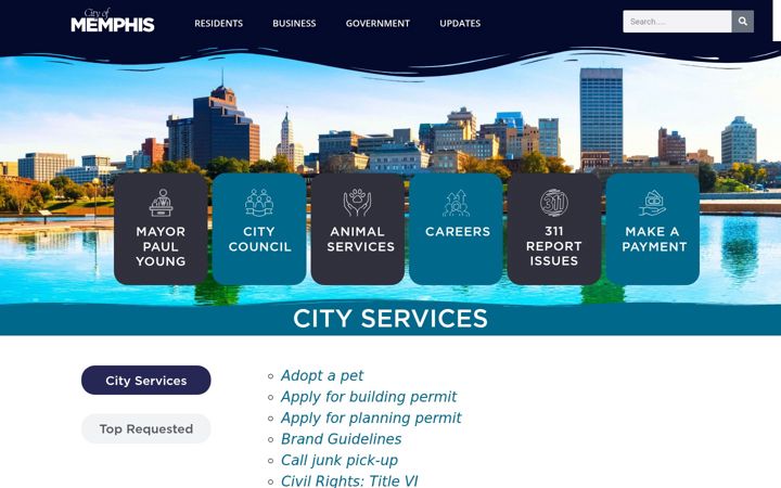 Screenshot of memphistn.gov