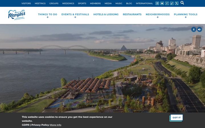 Screenshot of memphistravel.com