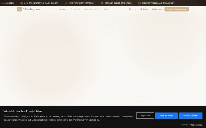 Screenshot of menafragrance.com