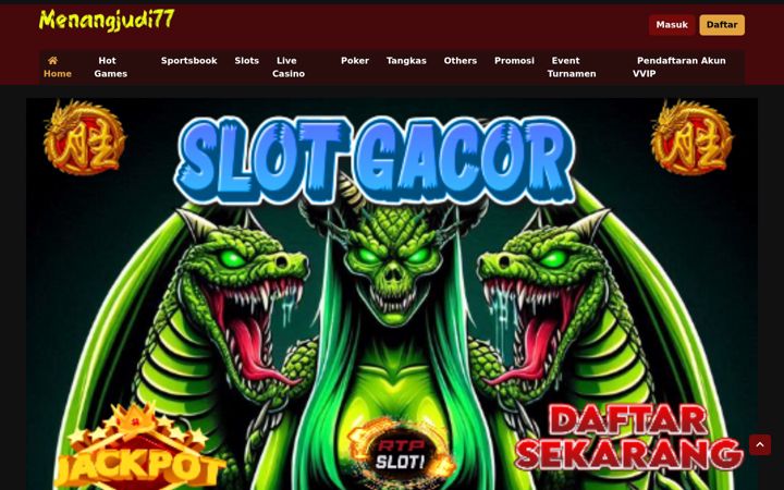 Screenshot of menangjudi77.net