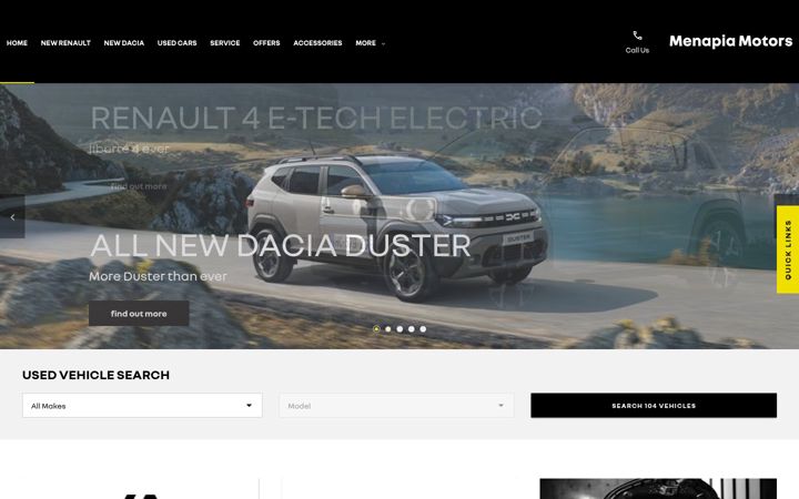 Screenshot of menapiamotors.com
