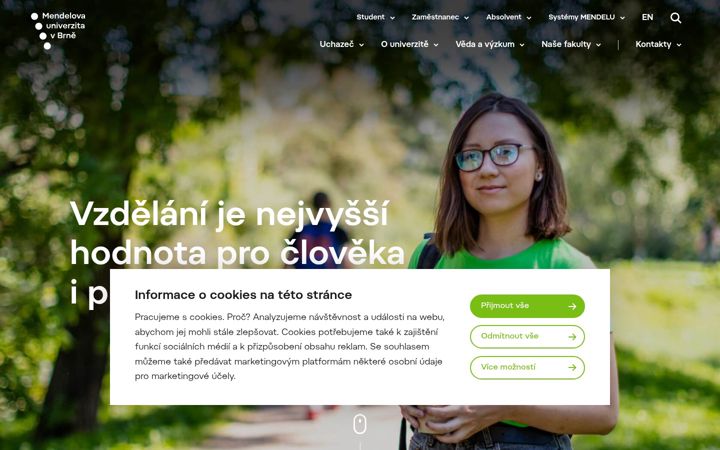 Screenshot ta' mendelu.cz