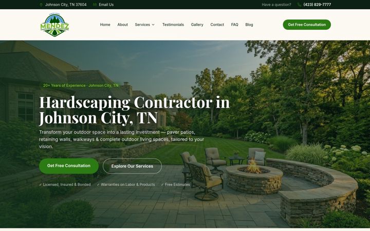 Screenshot of mendezhardscaping.com