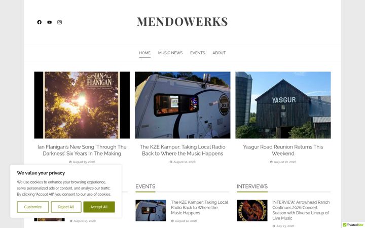 Screenshot of mendowerks.com