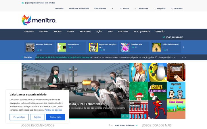 Screenshot of menitro.com