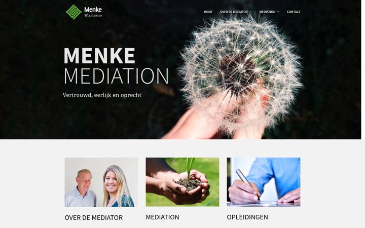 Skærmbillede af menkemediation.nl