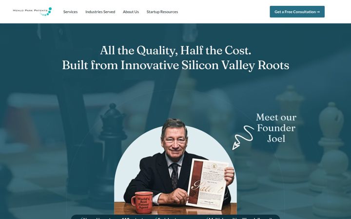 Screenshot of menloparkpatents.com