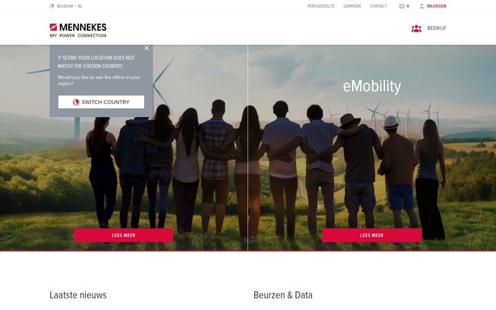 Screenshot of mennekes.be