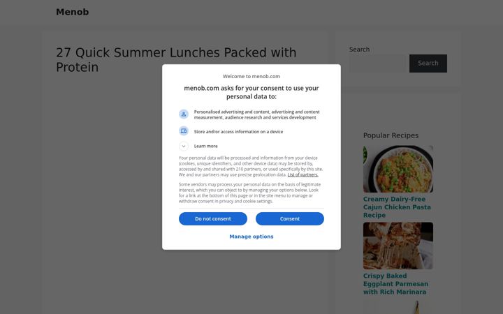 Screenshot of menob.com