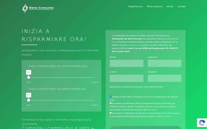 Screenshot of menoconsumo.com