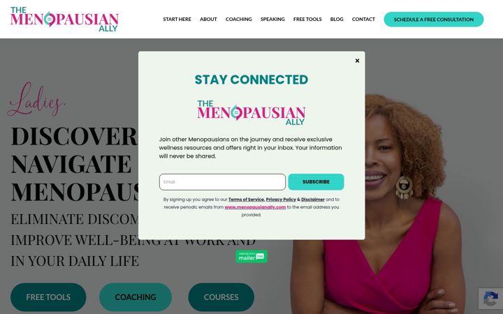 Screenshot of menopausianally.com