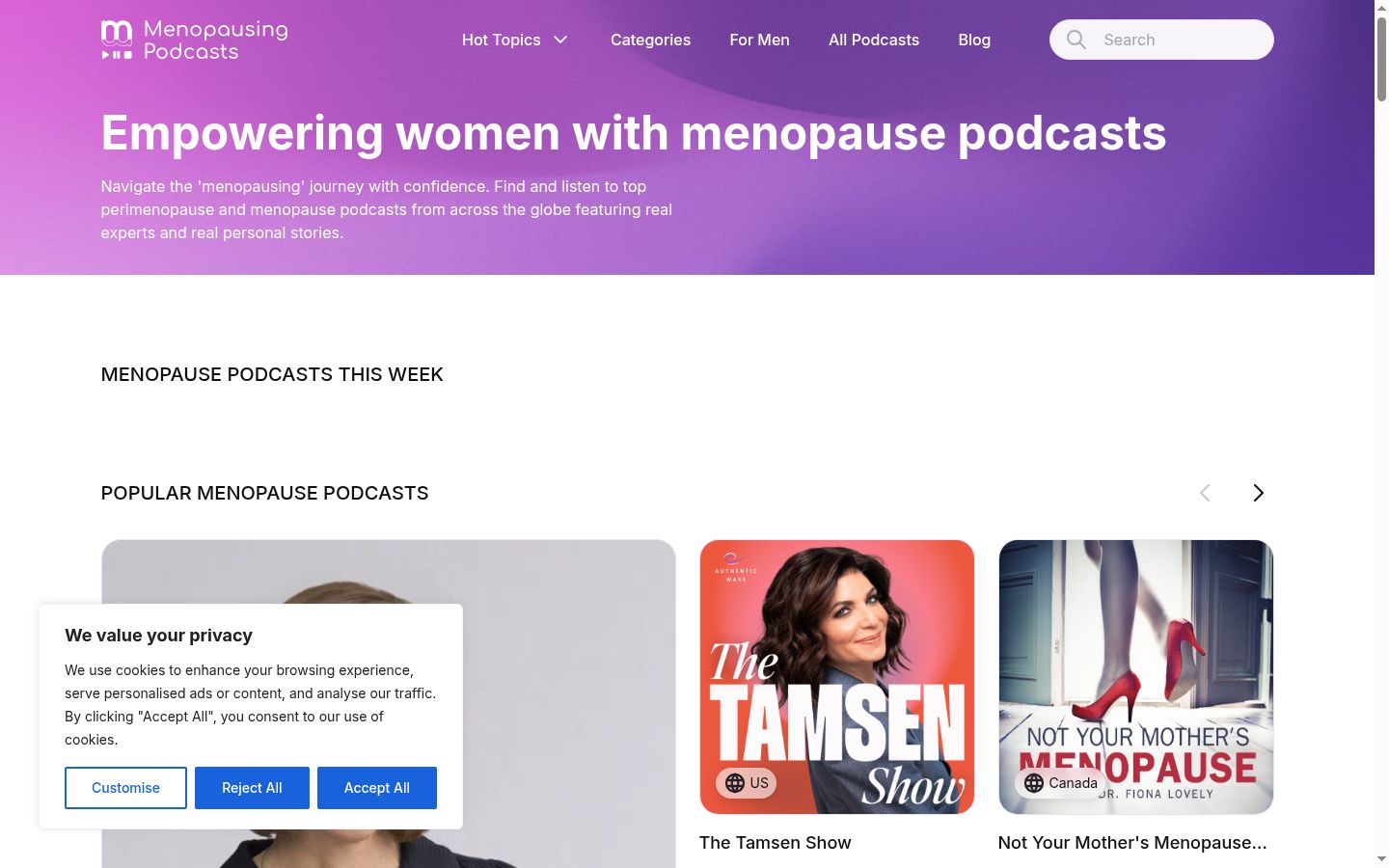Screenshot del banner di consenso mostrato prima di qualsiasi interazione