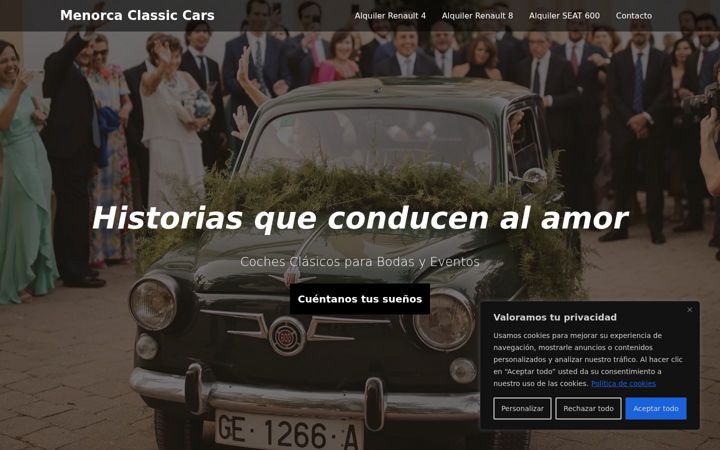 Screenshot of menorcaclassicars.com