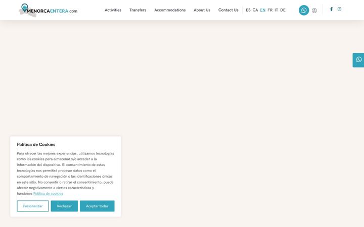 Screenshot of menorcaentera.com