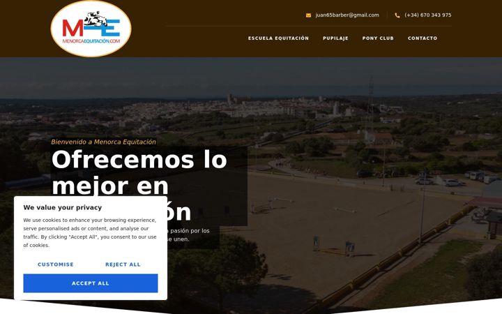 Screenshot of menorcaequitacion.com