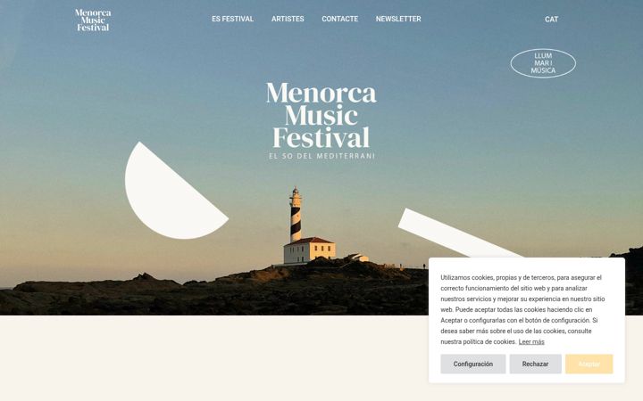 Screenshot of menorcamusicfestival.com