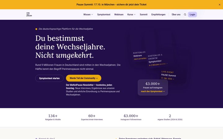 Screenshot of menotpause.com
