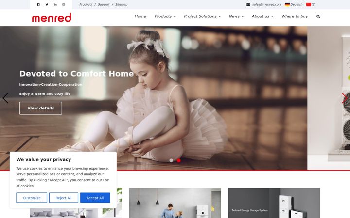 Screenshot of menred.com